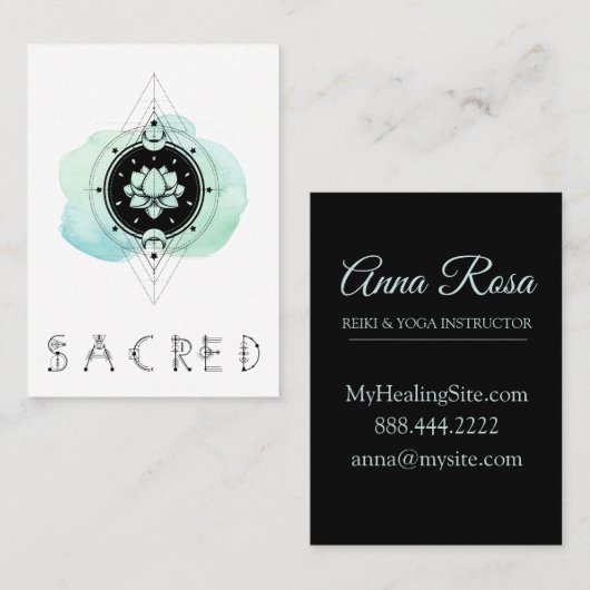 *~* Lotus Stars Mon Sacred Symbool to Nirvana Visitekaartje (Voorkant / Achterkant)
