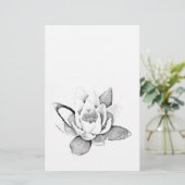 LOTUS STATIONERING IN ZWARTE EN WITTE BRIEFPAPIER (Staand voorkant)