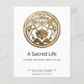 Lotus Stilte | Gouden Mandala Ontwerp Flyer (Achterkant)
