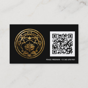 Lotus Stilte   Gouden Mandala Ontwerp Visitekaartje