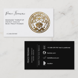 Lotus Stilte Gouden Mandala Ontwerp Visitekaartje