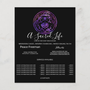 Lotus-stilte Paarse Mandala-ontwerp Flyer