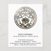 Lotus Stilte | Zilver Mandala Ontwerp Flyer (Achterkant)
