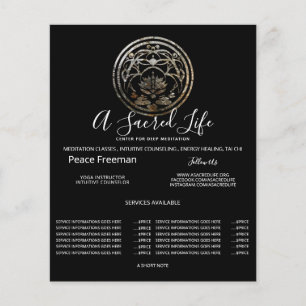 Lotus Stilte Zilver Mandala Ontwerp Flyer