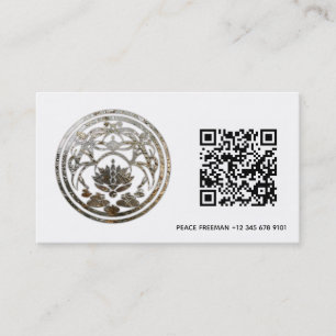 Lotus Stilte Zilver Mandala Ontwerp Visitekaartje