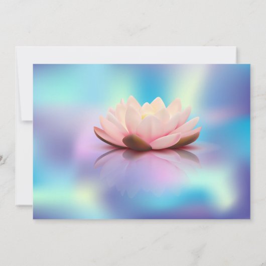 Lotus String Lights Holographic Retirement Party Kaart (Achterkant)