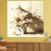 Lotus Structure in Beige Canvas Afdruk (Insitu (Woonkamer))