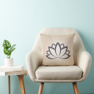 Lotus Symbool Sierkussen Zwart en Tan