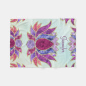 Lotus-symbool voor Waterverf pasta met aangepaste  Fleece Deken (Voorkant (Horizontaal))