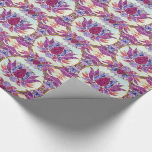 Lotus-symbool Waterverf pasta Cadeaupapier (Hoek)