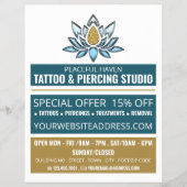 Lotus Tattoo, Tattoo & body Piercing Studio Advert Flyer (Voorkant)