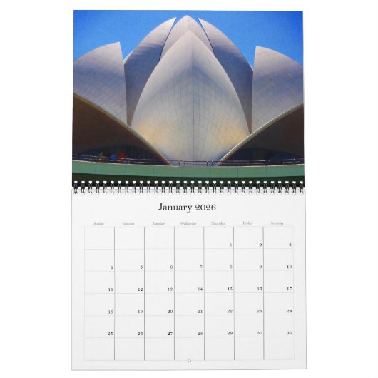 Lotus tempel 2025 kalender (Jan 2026)