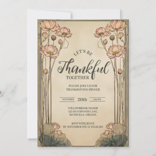  Lotus Thanksgiving Kaart (Voorkant)