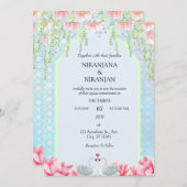 Lotus thema Trouwen Kaart (Voorkant / Achterkant)