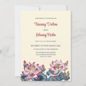 Lotus Tibetaanse kunst stijl bruiloft Kaart (Voorkant)