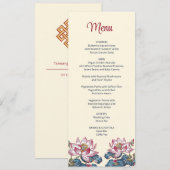 Lotus Tibetaanse kunst stijl bruiloft Kaart (Voorkant / Achterkant)