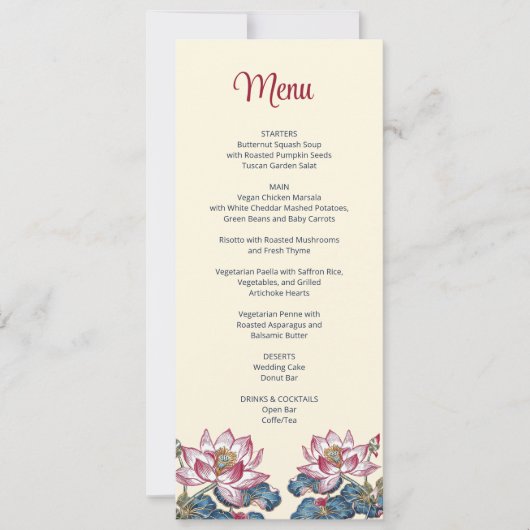 Lotus Tibetaanse kunst stijl bruiloft Kaart (Voorkant)