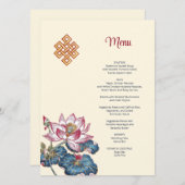 Lotus Tibetaanse kunst stijl bruiloft Kaart (Voorkant / Achterkant)