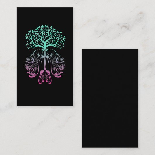 Lotus Tree Life Meditate Spiritualiteit Visitekaartje (Voorkant / Achterkant)