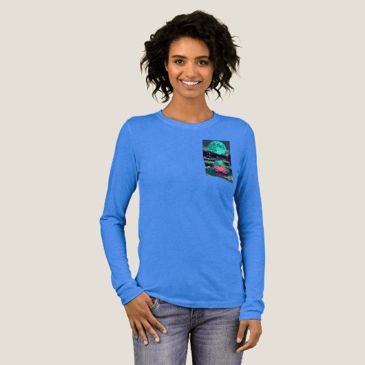 Lotus turquoise maanlicht Tri-Blend shirt (Voorkant)
