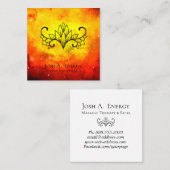 *~* Lotus Universe Gold Oranje Galaxy Nebula Vierkante Visitekaartje (Voorkant / Achterkant)