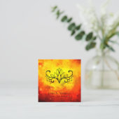 *~* Lotus Universe Gold Oranje Galaxy Nebula Vierkante Visitekaartje (Staand voorkant)