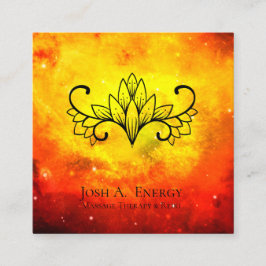 *~* Lotus Universe Gold Oranje Galaxy Nebula Vierkante Visitekaartje