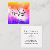 *~* Lotus Universe Pink Paars Galaxy Nebula Vierkante Visitekaartje (Voorkant / Achterkant)