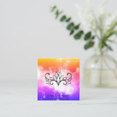 *~* Lotus Universe Pink Paars Galaxy Nebula Vierkante Visitekaartje (Staand voorkant)