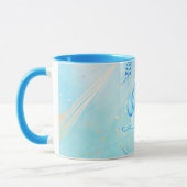 Lotus van het Stille Water – Turquoise Bloemschild Mok (Links)