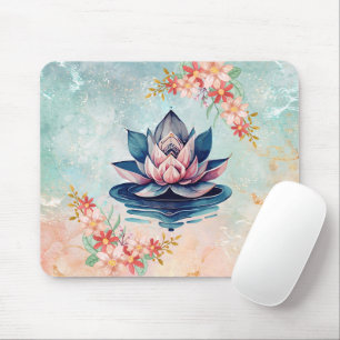 Lotus van Stilstaand Water – Pastel Botanische Vre Muismat