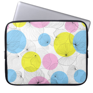 Lotus verlaat handtekening met kleurrijke vlekken laptop sleeve