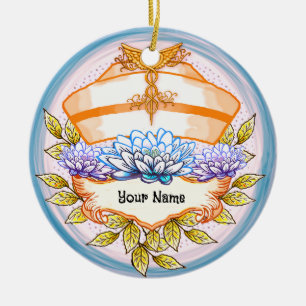 Lotus verpleegkundige pet keramisch ornament