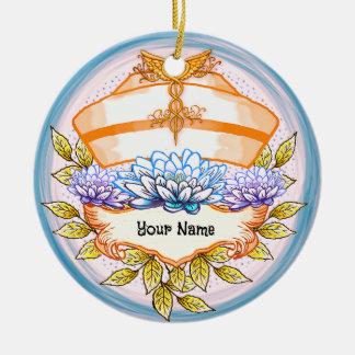 Lotus verpleegkundige pet keramisch ornament