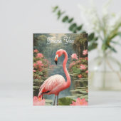Lotus Vijver Roze Flamingo  Briefkaart (Staand voorkant)