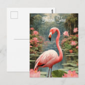 Lotus Vijver Roze Flamingo  Briefkaart (Voorkant / Achterkant)