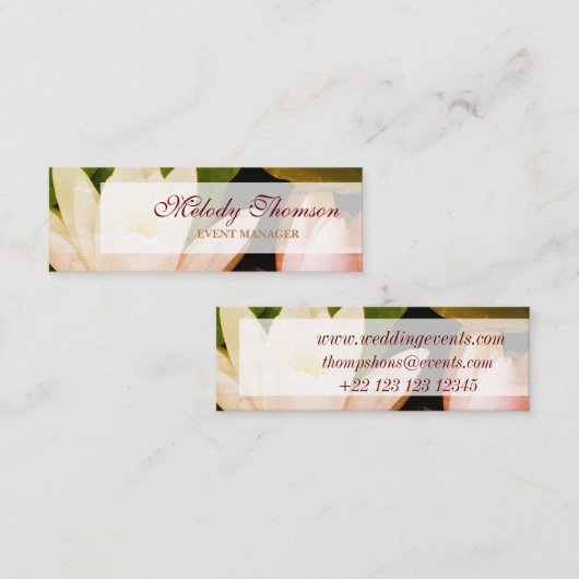 Lotus, Visitekaartje, Afmeting: Mini, 7,6 cm x 2,5 Mini Visitekaartje (Voorkant / Achterkant)