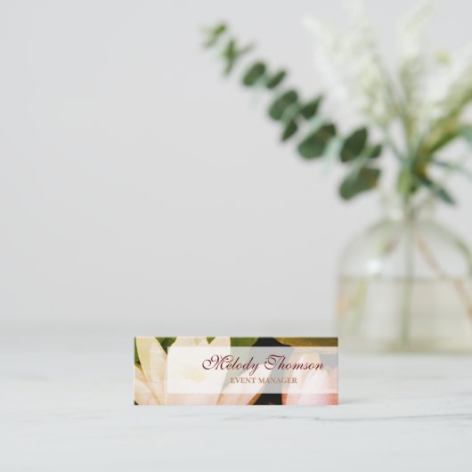 Lotus, Visitekaartje, Afmeting: Mini, 7,6 cm x 2,5 Mini Visitekaartje (Staand voorkant)