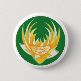 LOTUS-vlam op groene basis Ronde Button 5,7 Cm