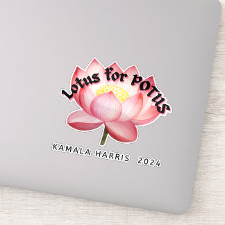 Lotus voor POTUS Harris Verkiezing Laptop Decal Sticker