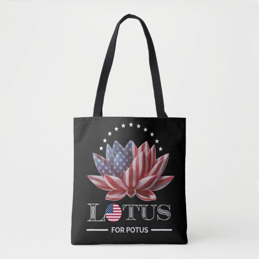 Lotus voor Potus Harris Walz 2024 Canvas tas (Voorkant)