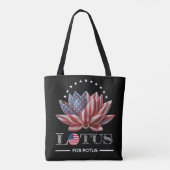 Lotus voor Potus Harris Walz 2024 Canvas tas (Achterkant)