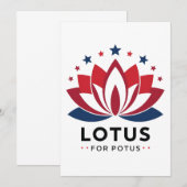 Lotus voor POTUS Kamala Harris 2024 Bedankkaart (Voorkant / Achterkant)