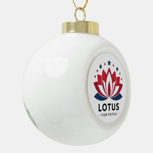 Lotus voor POTUS Kamala Harris 2024 Keramische Bal Ornament (Links)