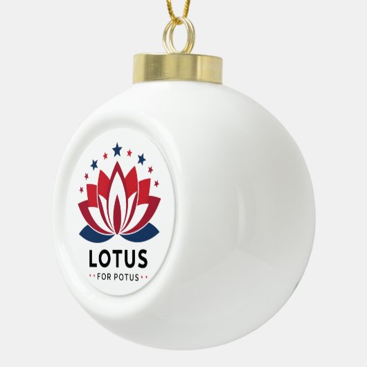 Lotus voor POTUS Kamala Harris 2024 Keramische Bal Ornament (Rechts)