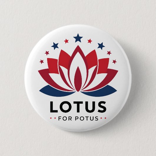 Lotus voor POTUS Kamala Harris 2024 Ronde Button 5,7 Cm (Voorkant)