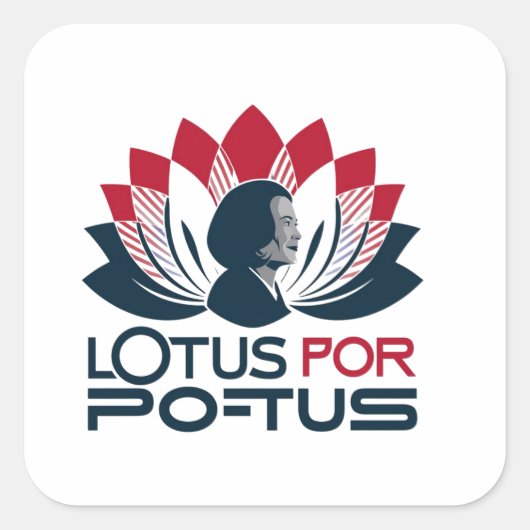 Lotus voor POTUS Kamala Harris 2024 Vierkante Sticker (Voorkant)