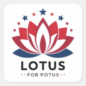 Lotus voor POTUS Kamala Harris 2024 Vierkante Sticker (Voorkant)