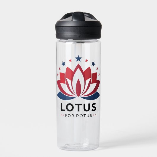 Lotus voor POTUS Kamala Harris 2024 Waterfles (Voorkant)