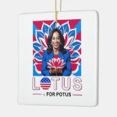 Lotus voor Potus Kamala Harris President Campaign Keramisch Ornament (Links)